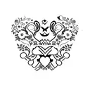 A Jack of Hearts playing card surrounded by intricate floral patterns tattoo design idea