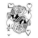 A Jack of Hearts playing card surrounded by intricate floral patterns tattoo design idea