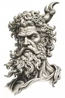 angry zeus tattoo design idea