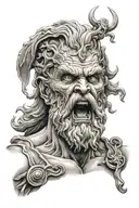 angry zeus tattoo design idea