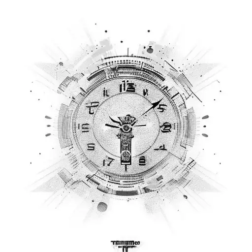 unir tierra y cielo conectando personas por un viajero en el tiempo tattoo design idea