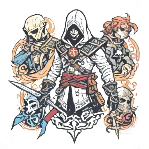 Assassin's creed anime tattoo design idea