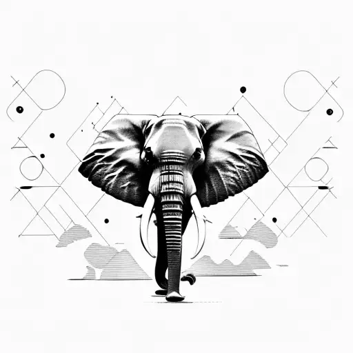 elephant time struggle love tattoo design idea