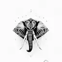 elephant lion time struggle love tattoo design idea