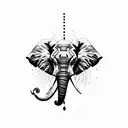 elephant lion time struggle love tattoo design idea
