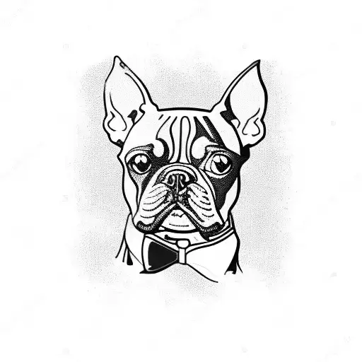 Boston terrier tattoo design idea
