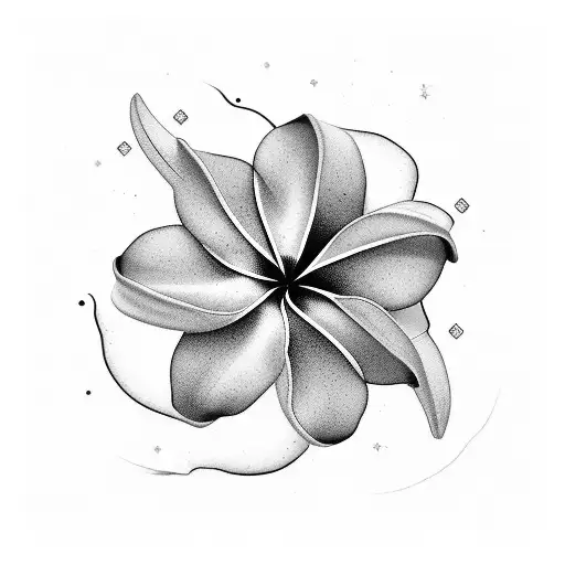 black white red plumeria flowers with us navy design tattoo design idea