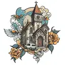 church tattoo design idea