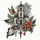 church tattoo design idea