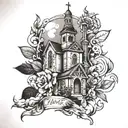 church tattoo design idea