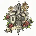 church tattoo design idea