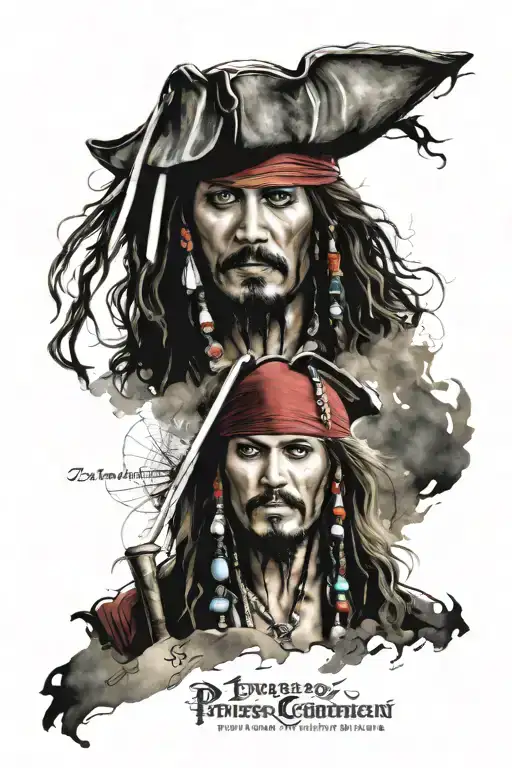Pirates of the Caribbean map jack sparrow tattoo tattoo design idea