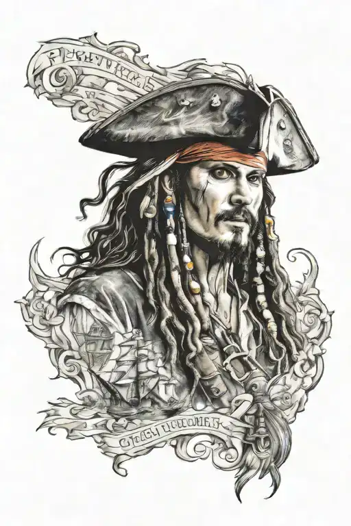 Pirates of the Caribbean map jack sparrow tattoo tattoo design idea
