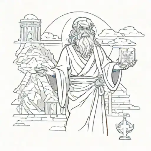 Moses receiving the tablets of the law on Mount Sinai tattoo design idea