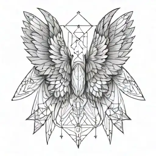 The number 1111 featuring angel wings. tattoo design idea