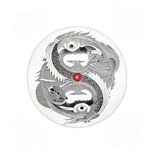 khoi fish ying yang tattoo design idea