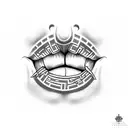 lips with initials RBH tattoo design idea