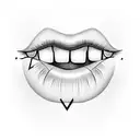 lips with initials RBH tattoo design idea