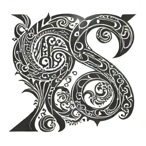1999 gothic numbers tattoo design idea