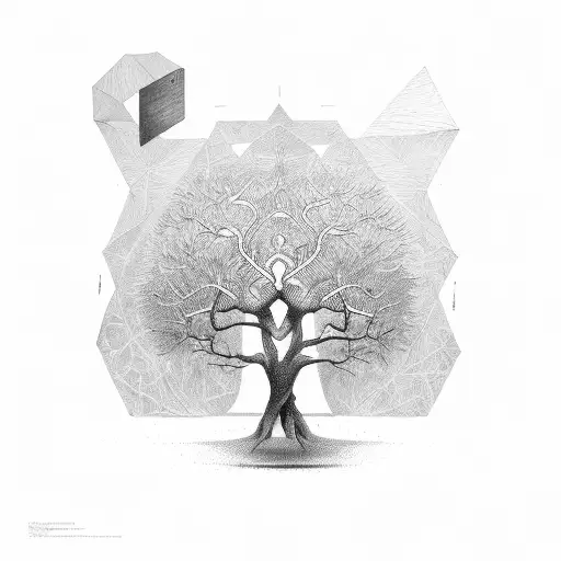 Abstract tree of knowledge tattoo design idea