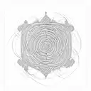 Intricate labyrinth tattoo design idea