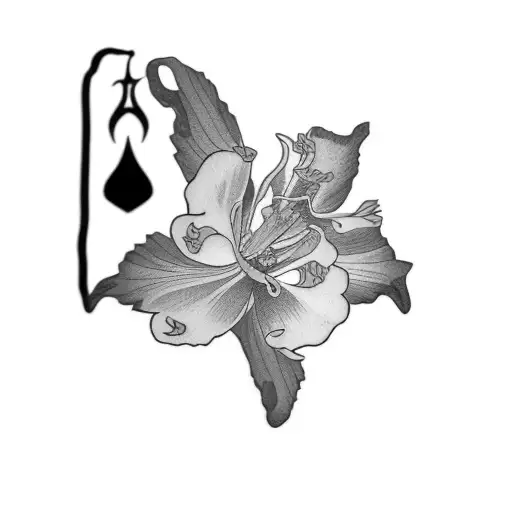 columbine flower tattoo design idea
