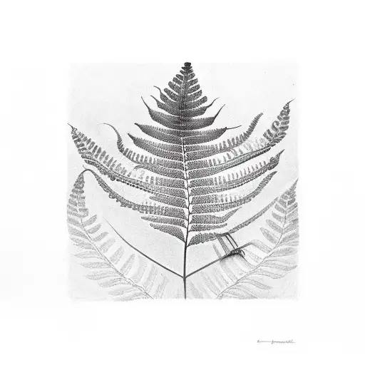 fern leaf on which the insect sits  tattoo design idea