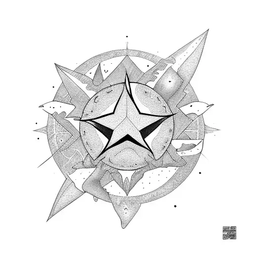 stars miss the sun in a morning sky tattoo design idea