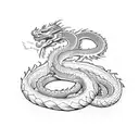 dragon with body of snake tattoo design idea