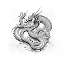 dragon with body of snake tattoo design idea