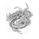 dragon with body of snake tattoo design idea