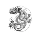 dragon with body of snake tattoo design idea