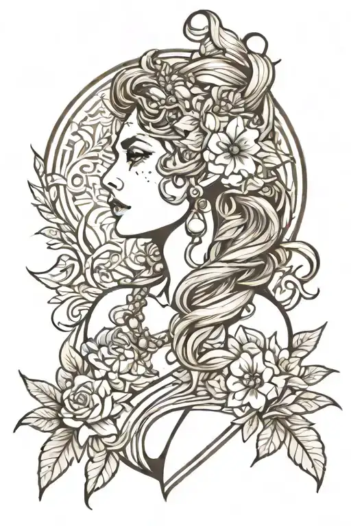 nyx greek goddess tattoo design idea