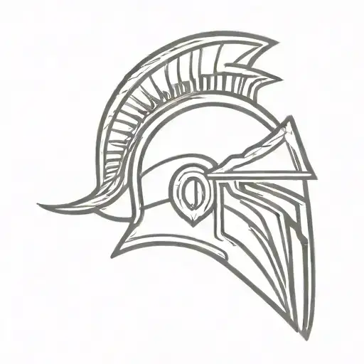 Spartan helmet with Laurel wreath tattoo design idea