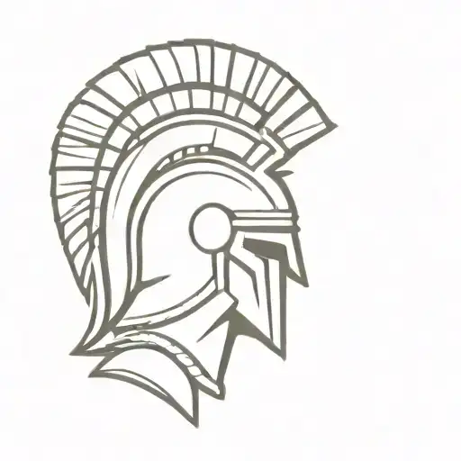 Spartan helmet wearing a Laurel wreath crown tattoo design idea