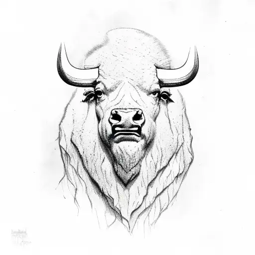 buffalo head tattoo design idea