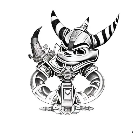 ratchet and clank tattoo design idea