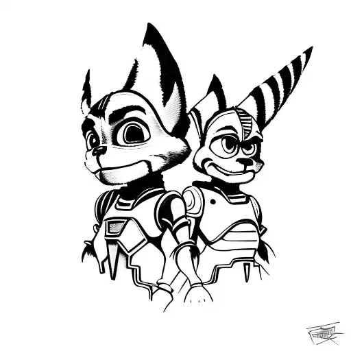 ratchet and clank tattoo design idea