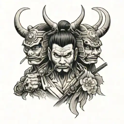 samurai/ hear see speak no evil tattoo design idea