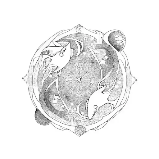 incorporates the symbols of Taurus, Aquarius, and Pisces? tattoo design idea