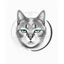 black cat sitting on crescent moon tattoo design idea