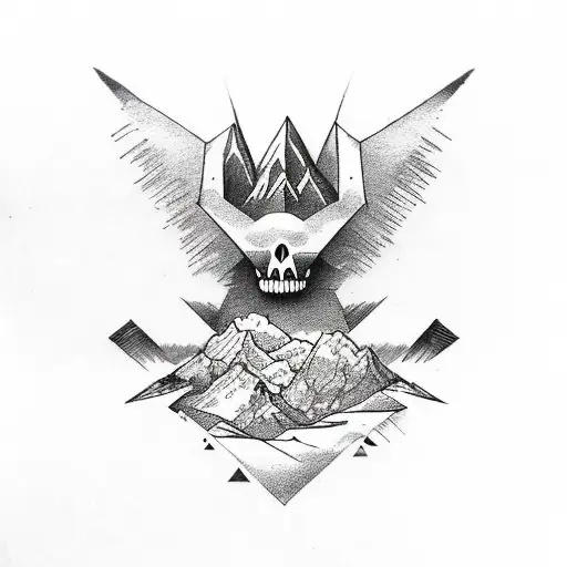 two mountain ranges with the saying "memento mori, memento vivere" tattoo design idea
