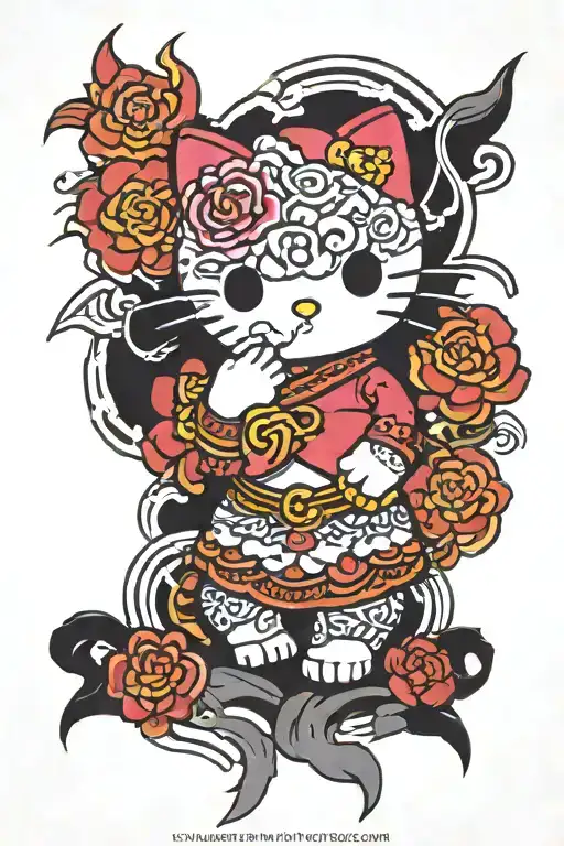 hello kitty horror tattoo design idea