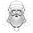 bearded man with construction ppe  tattoo design idea