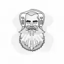 bearded man with construction ppe  tattoo design idea