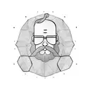 bearded man with construction ppe  tattoo design idea