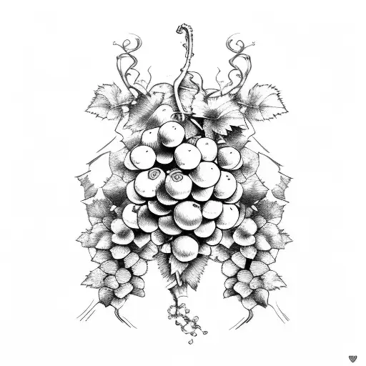 train with grape vines  tattoo design idea