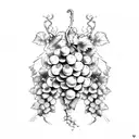 train with grape vines  tattoo design idea