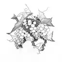 train with grape vines  tattoo design idea