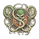 Biohazard with ouroboros snake tattoo design idea
